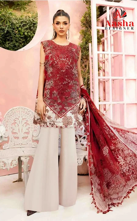 Aasha 1197 A and B Cotton Dupatta Wholesale Pakistani Salwar Suits Suppliers In Mumbai
